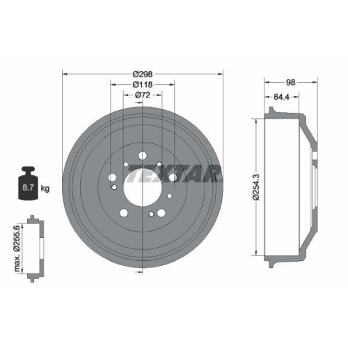 TEXTAR Bremstrommel 94010200