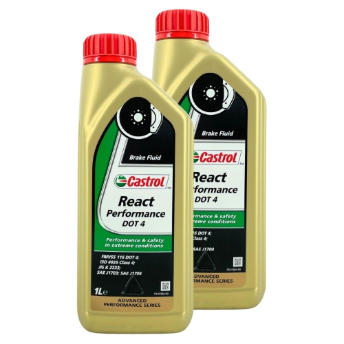Castrol React Performance DOT 4 Bremsfl&uuml;ssigkeit ISO4925 SAE J1703 2Liter 15F270