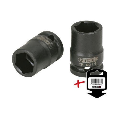 1/4 Zoll Sechskant-Kraft-Stecknuss, kurz, 8mm auf H&auml;nger KS TOOLS 515.1544-E