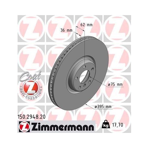 ZIMMERMANN Bremsscheibe COAT Z 150.2948.20