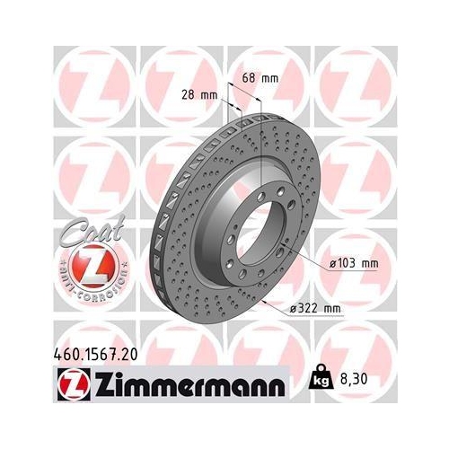 ZIMMERMANN Bremsscheibe COAT Z 460.1567.20