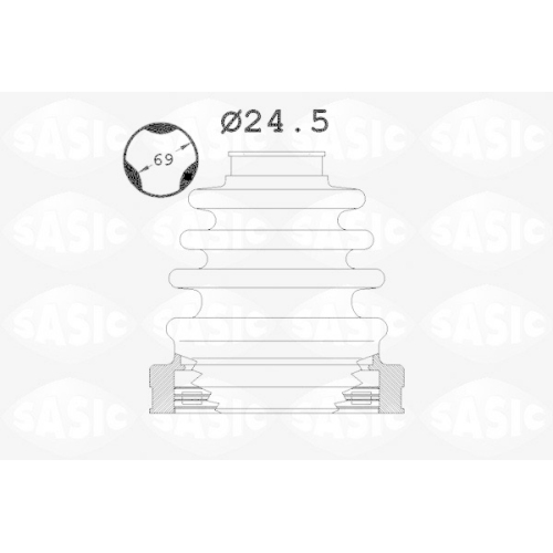 SASIC Faltenbalgsatz, Antriebswelle 1906064