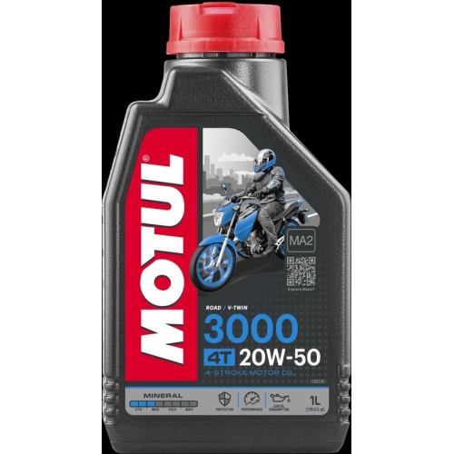 Motor&ouml;l 3000 4T 20W-50 1 Liter 4-Takt Harley Davidson mineralisch MOTUL 107318