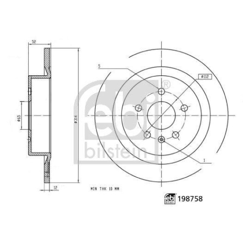 FEBI BILSTEIN Bremsscheibe 198758