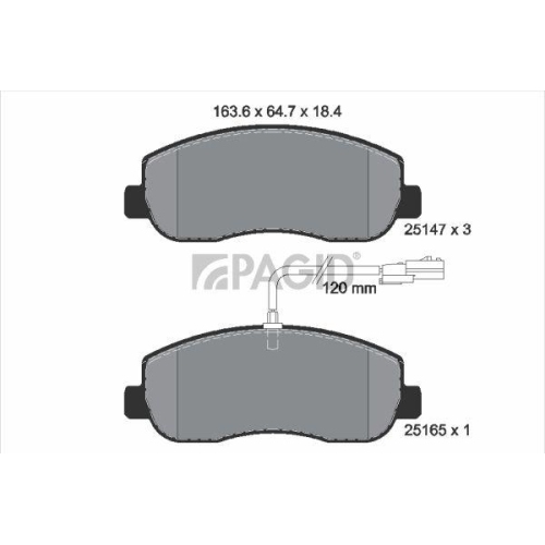 PAGID Bremsbelagsatz, Scheibenbremse T1969N