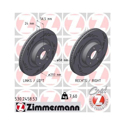 ZIMMERMANN Bremsscheibe BLACK Z 530.2458.53