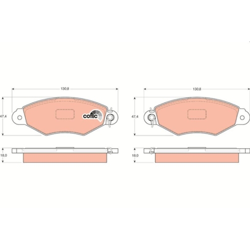 TRW Bremsbelagsatz, Scheibenbremse COTEC GDB1321