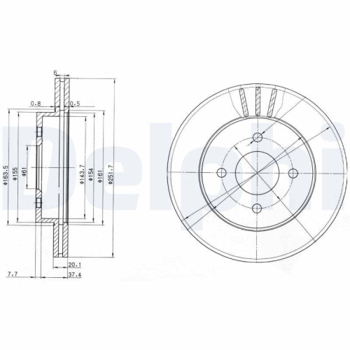 DELPHI Bremsscheibe BG3932