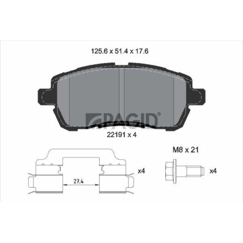 PAGID Bremsbelagsatz, Scheibenbremse T2601N