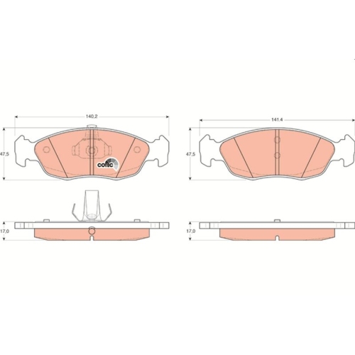 TRW Bremsbelagsatz, Scheibenbremse COTEC GDB1322