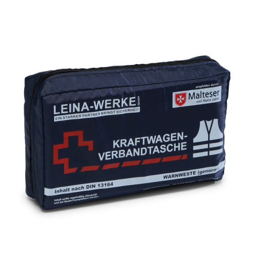 LEINA-WERKE Auto Verbandtasche Compact Warnweste Warndreieck Blau REF 11025
