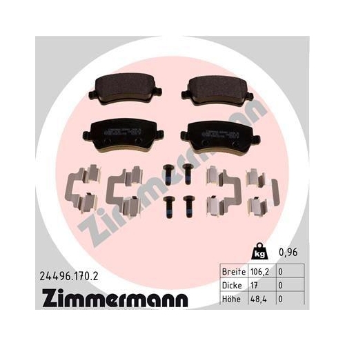 ZIMMERMANN Bremsbelagsatz, Scheibenbremse 24496.170.2