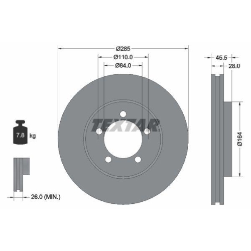 TEXTAR Bremsscheibe 92093400