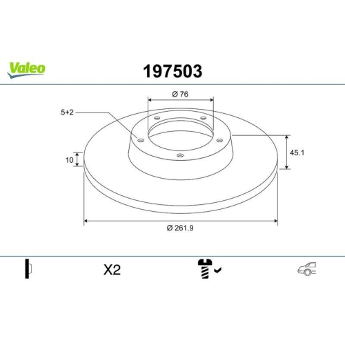 VALEO Bremsscheibe 197503