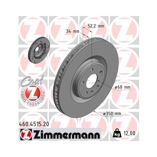 ZIMMERMANN Bremsscheibe COAT Z 460.4515.20