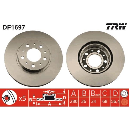 TRW Bremsscheibe DF1697
