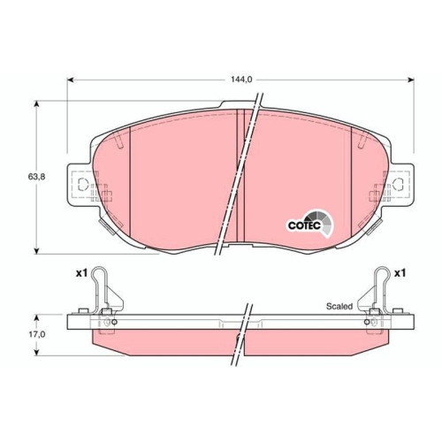 TRW Bremsbelagsatz, Scheibenbremse COTEC GDB3235