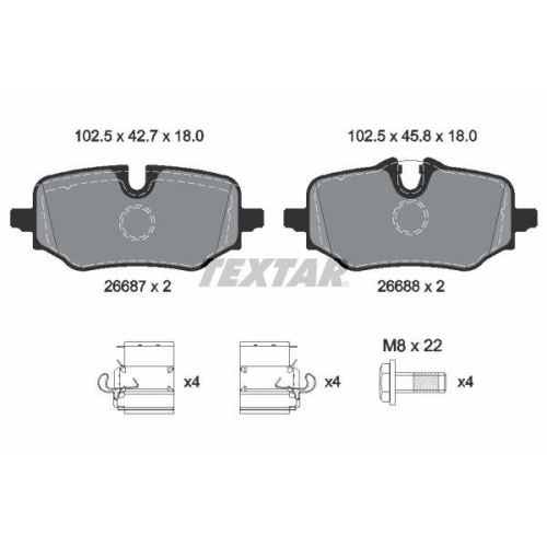 TEXTAR Bremsbelagsatz, Scheibenbremse Q+ 2668701