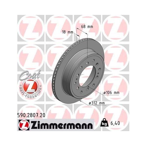 ZIMMERMANN Bremsscheibe COAT Z 590.2807.20