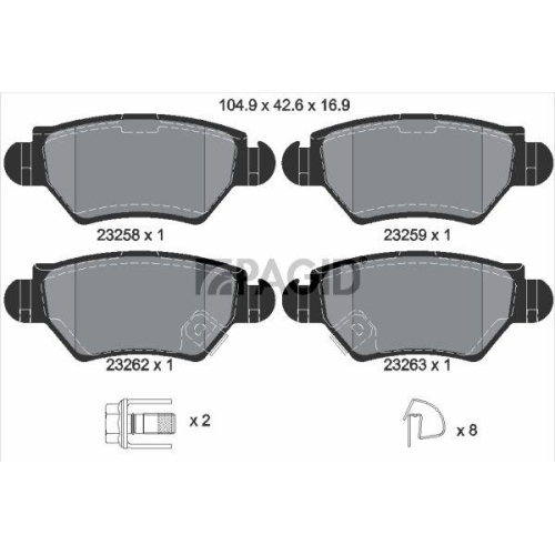 PAGID Bremsbelagsatz, Scheibenbremse T9066N