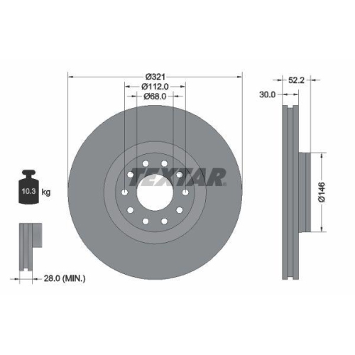 TEXTAR Bremsscheibe PRO 92154703