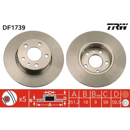 TRW Bremsscheibe DF1739
