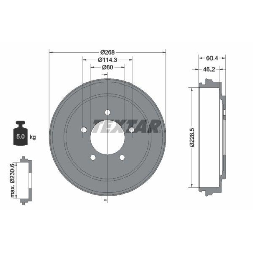 TEXTAR Bremstrommel 94036300