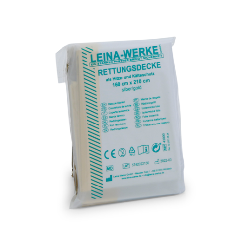 LEINA-WERKE Rettungsdecke 160cm x 210cm silber/gold REF 43000