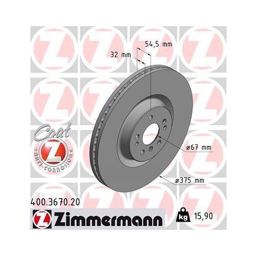 ZIMMERMANN Bremsscheibe COAT Z 400.3670.20