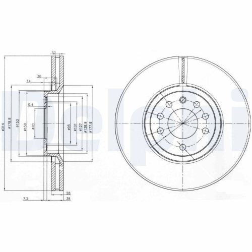 DELPHI Bremsscheibe BG3973