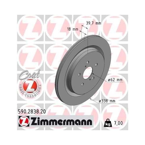 ZIMMERMANN Bremsscheibe COAT Z 590.2838.20