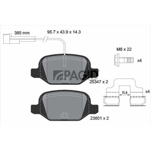 PAGID Bremsbelagsatz, Scheibenbremse T2108N