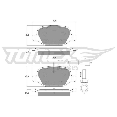 TOMEX Brakes Bremsbelagsatz, Scheibenbremse TX 12-702