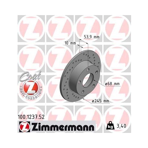 ZIMMERMANN Bremsscheibe SPORT Z 100.1237.52