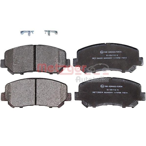 METZGER Bremsbelagsatz, Scheibenbremse 1170788