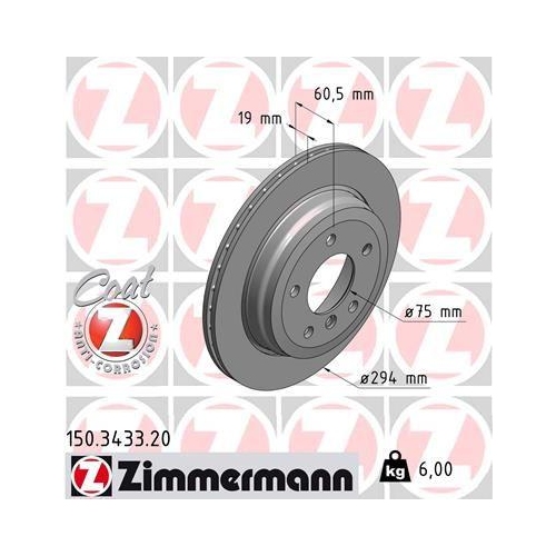 ZIMMERMANN Bremsscheibe COAT Z 150.3433.20