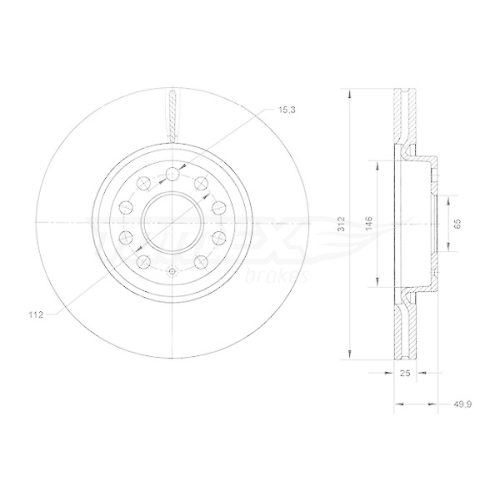 TOMEX Brakes Bremsscheibe TX 71-12
