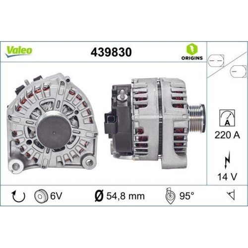 VALEO Generator VALEO ORIGINS - NEW O.E. TECHNOLOGIE 439830