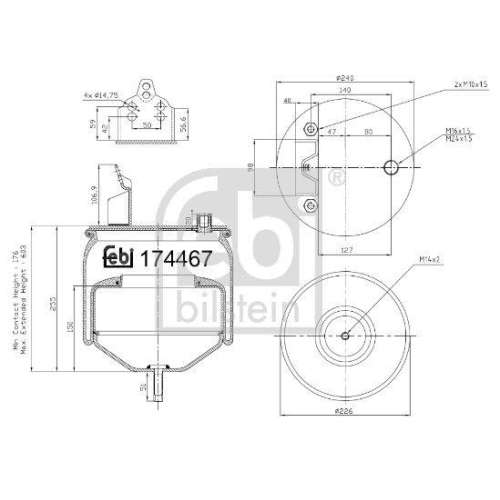 FEBI BILSTEIN Federbalg, Luftfederung 174467
