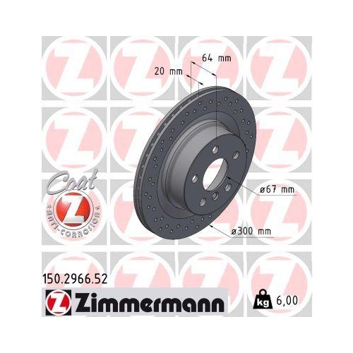 ZIMMERMANN Bremsscheibe SPORT Z 150.2966.52