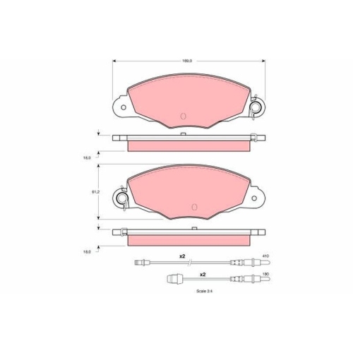 TRW Bremsbelagsatz, Scheibenbremse GDB1336