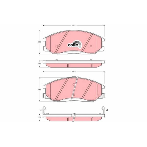 TRW Bremsbelagsatz, Scheibenbremse COTEC GDB3244