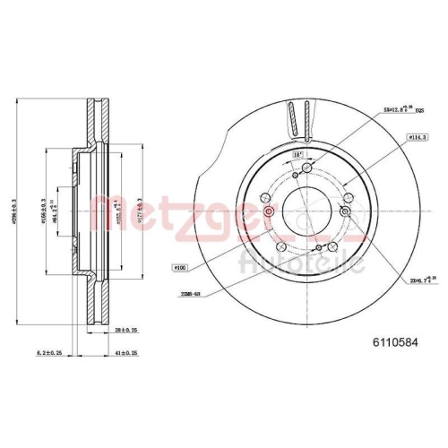 METZGER Bremsscheibe 6110584
