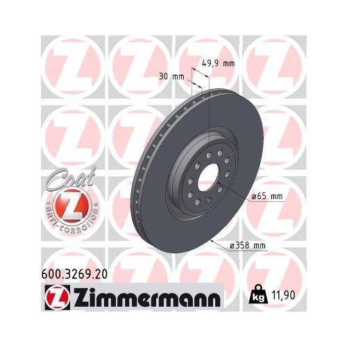 ZIMMERMANN Bremsscheibe COAT Z 600.3269.20
