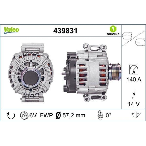 VALEO Generator VALEO ORIGINS - NEW O.E. TECHNOLOGIE 439831