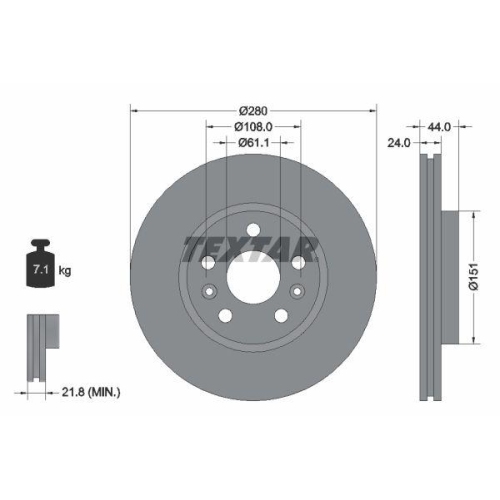 TEXTAR Bremsscheibe PRO 92196803