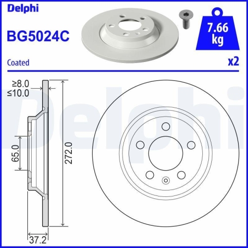 DELPHI Bremsscheibe BG5024C
