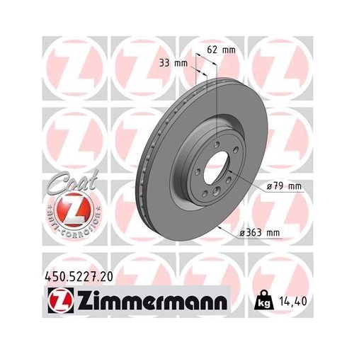 ZIMMERMANN Bremsscheibe COAT Z 450.5227.20