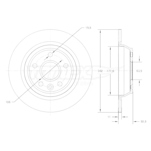TOMEX Brakes Bremsscheibe TX 71-61