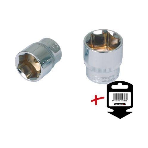 3/8 Zoll CHROMEplus Sechskant-Stecknuss, 18mm auf H&auml;nger KS TOOLS 918.3818-E